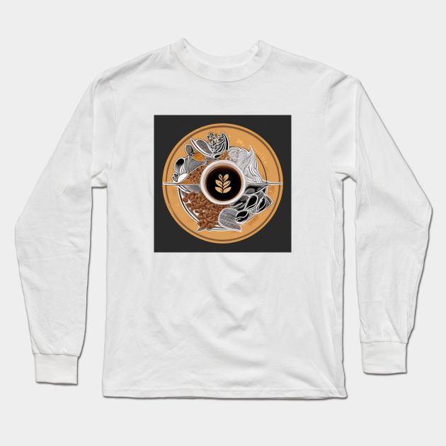 Coffee Brunch Cafe Vintage Since Established Long Sleeve T-Shirt by Flowering Away